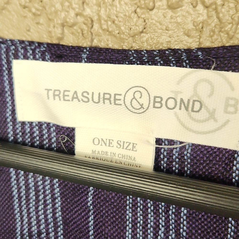 Treasure and Bond Ruana Cover Up Navy Stripes Shawl - Picture 3 of 5